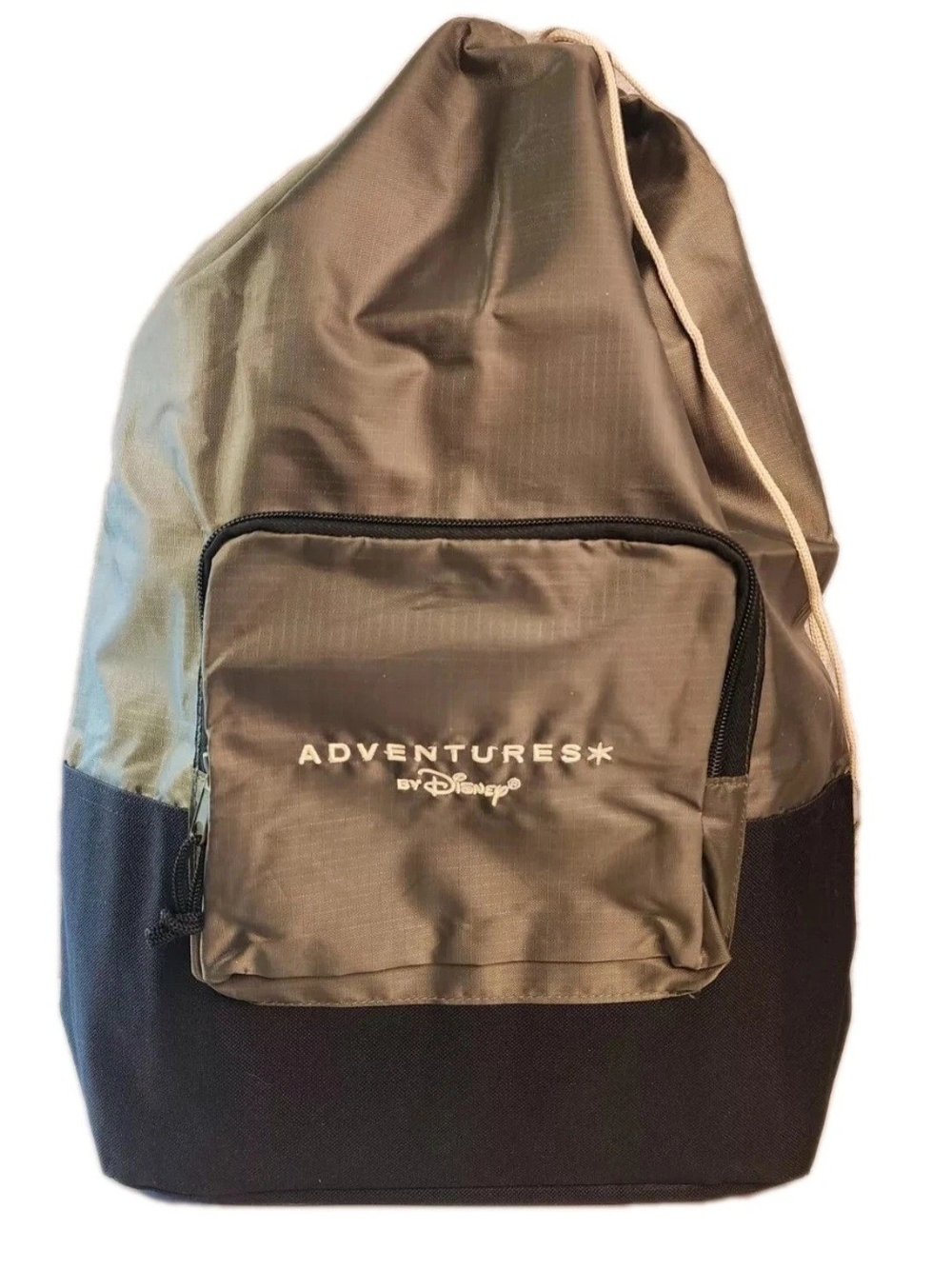 Adventures by Disney Collapsible Drawstring Backpack – Brown & Black NWOT